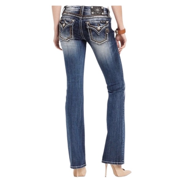 Miss Me Denim - Miss Me Loose Saddle Stitch Border Bootcut Jeans size 30